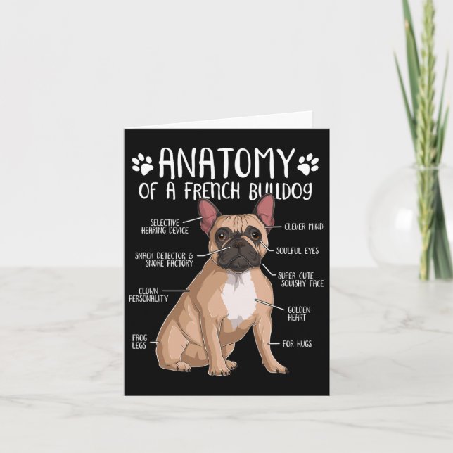 Französischer Bulldog Anatomie Frenchie Dog Lover  Karte (Vorderseite)