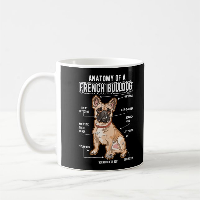 Französischer Bulldog Anatomie Funny Dog Kaffeetasse (Links)