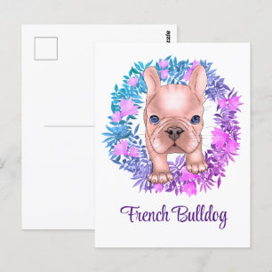 Französischer Bulldog. Aquarellmalerei Postkarte