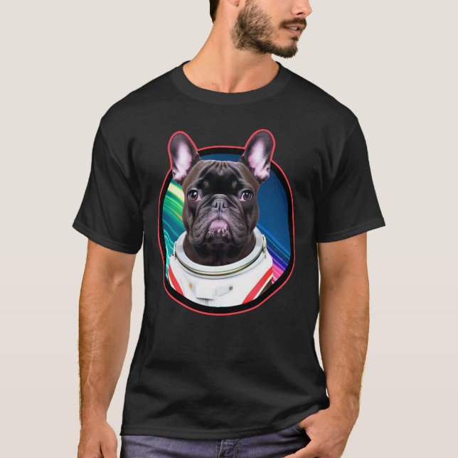 Französischer Bulldog Astronauten Weltraumfreunde  T-Shirt (Vorderseite)