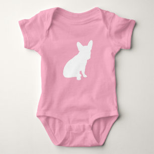Französischer Bulldog Babydusche Frenchie Pink Baby Strampler