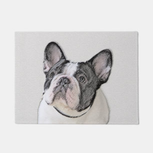 Französischer Bulldog (Brindle Pied) Malerei - Hu Fußmatte