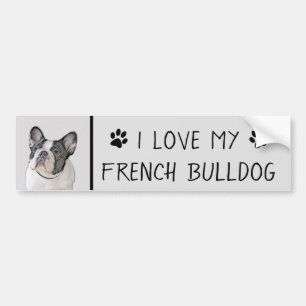Französischer Bulldog (Brindle Pied) Malerei - Hun Autoaufkleber