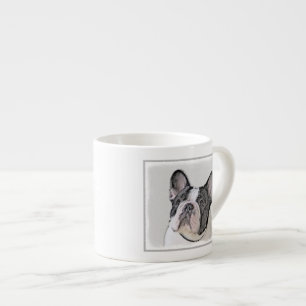 Französischer Bulldog (Brindle Pied) Malerei - Hun Espressotasse