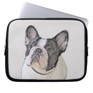 Französischer Bulldog (Brindle Pied) Malerei - Hun Laptopschutzhülle