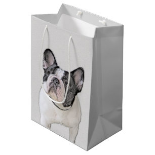 Französischer Bulldog (Brindle Pied) Malerei - Hun Mittlere Geschenktüte