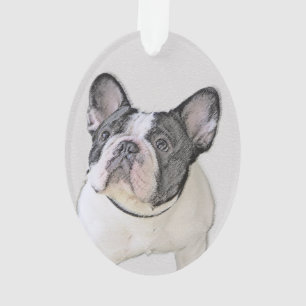 Französischer Bulldog (Brindle Pied) Malerei - Hun Ornament
