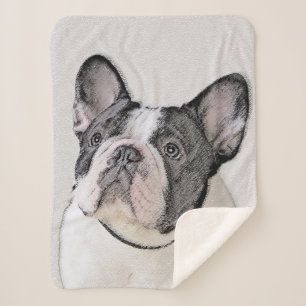 Französischer Bulldog (Brindle Pied) Malerei - Hun Sherpadecke