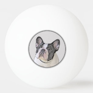 Französischer Bulldog (Brindle Pied) Malerei - Hun Tischtennisball