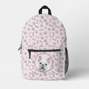 Französischer Bulldog (Cream/White) Malerei - Hund Bedruckter Rucksack