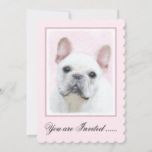 Französischer Bulldog (Cream/White) Malerei - Hund Einladung