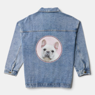 Französischer Bulldog (Cream/White) Malerei - Hund Jeansjacke