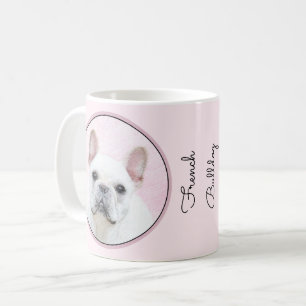 Französischer Bulldog (Cream/White) Malerei - Hund Kaffeetasse