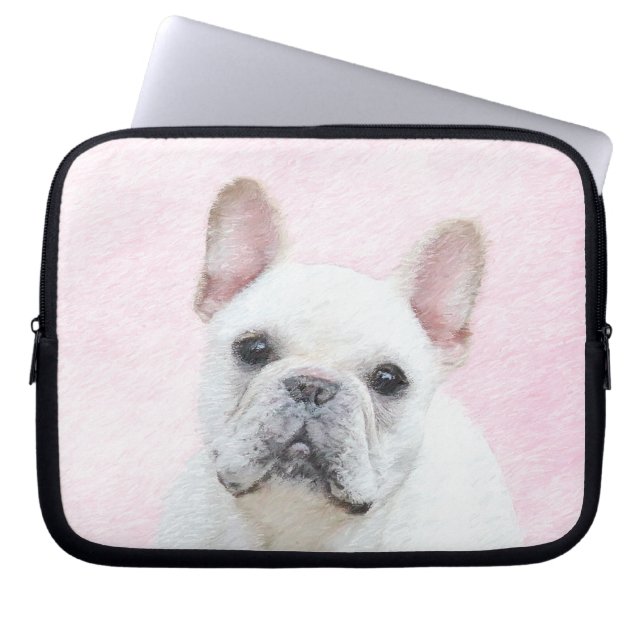 Französischer Bulldog (Cream/White) Malerei - Hund Laptopschutzhülle (Vorderseite)