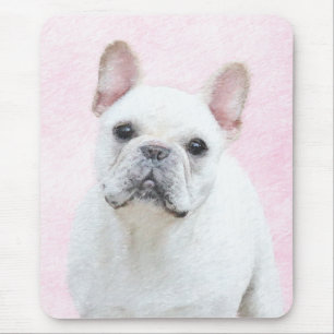 Französischer Bulldog (Cream/White) Malerei - Hund Mousepad