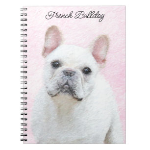 Französischer Bulldog (Cream/White) Malerei - Hund Notizblock
