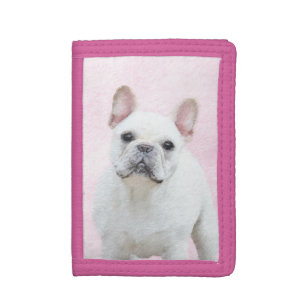 Französischer Bulldog (Cream/White) Malerei - Hund Tri-fold Geldbeutel