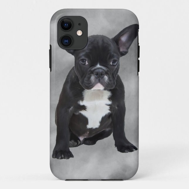 Französischer Bulldog, der Aquarellfarben-Ölgemäld Case-Mate iPhone Hülle (Rückseite)