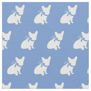 Französischer Bulldog Dog Frenchy Light Blue Stoff
