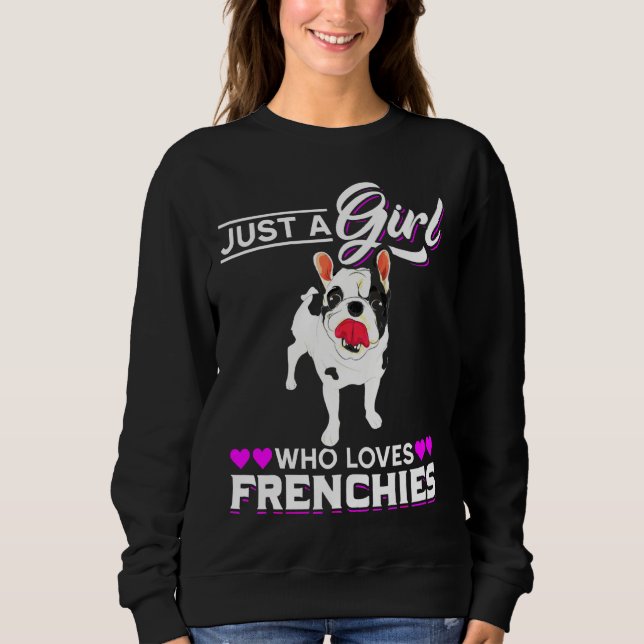 Französischer Bulldog Dog Girls Sweatshirt (Vorderseite)
