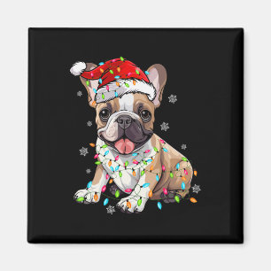 Französischer Bulldog Dog Tree Weihnachtslicht Wei Magnet