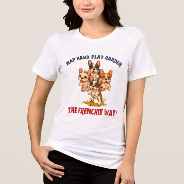 Französischer Bulldog Dog Tri-Blend Shirt (Vorderseite)