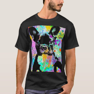 Französischer Bulldog Dog Watercolor Splash Liebe T-Shirt