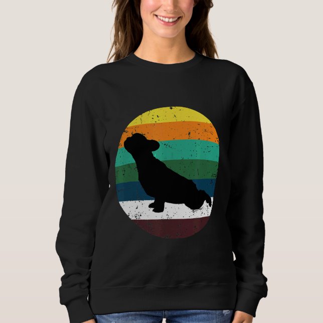 Französischer Bulldog Doing Yoga Workout Zen Namas Sweatshirt (Vorderseite)