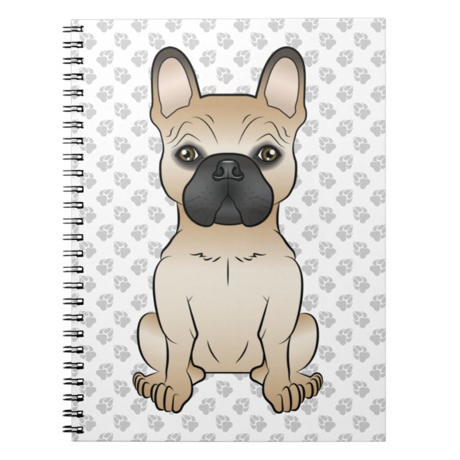 Französischer Bulldog / französischer Cartoon Dog  Notizblock (Vorderseite)
