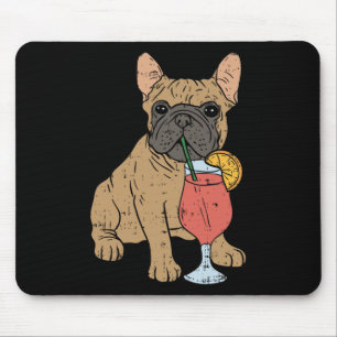 Französischer Bulldog Frenchi Dog Drink Juice Mousepad