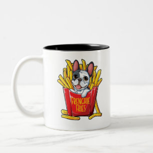 Französischer Bulldog Frenchie Fries Shirt für M Zweifarbige Tasse