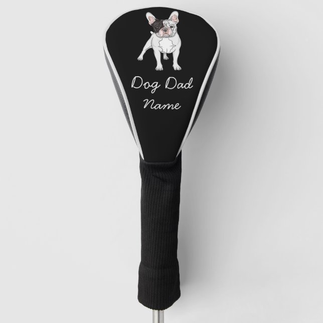 Französischer Bulldog für Hundedad mit dem Namen s Golf Headcover (Vorderseite)