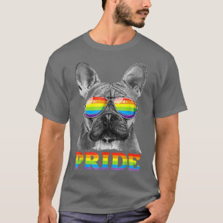 Französischer Bulldog Gay Pride LGBT Rainbow Flag T-Shirt