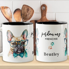 Französischer Bulldog Gönnen Mein Niedlicher Hund  Zweifarbige Tasse