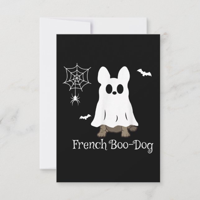Französischer Bulldog Halloween-Boo-Dog-Geschenk RSVP Karte (Vorderseite)