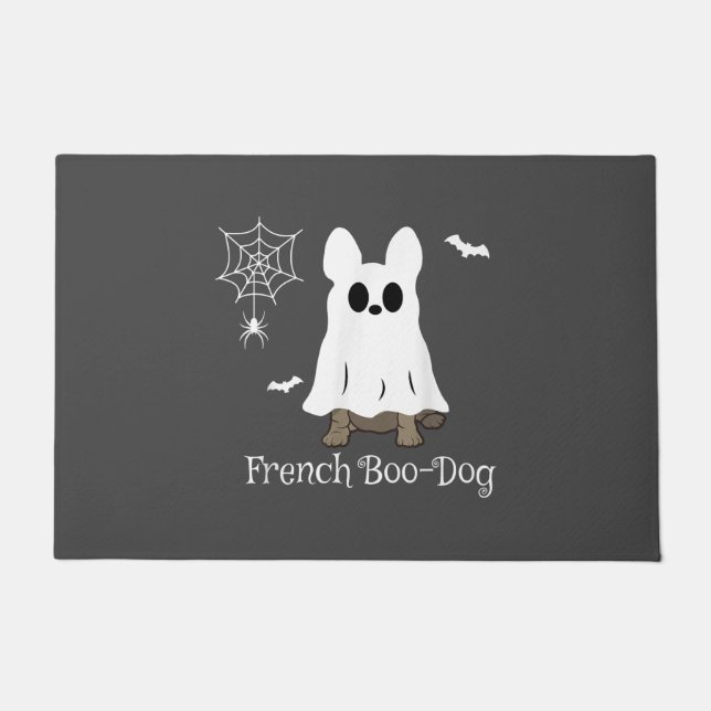 Französischer Bulldog Halloween-Boo-Hund-Geschenk Fußmatte (Vorderseite)