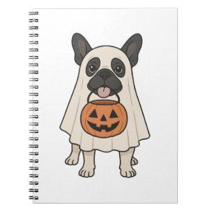 Französischer Bulldog Halloween-Hund Ghost Notizblock