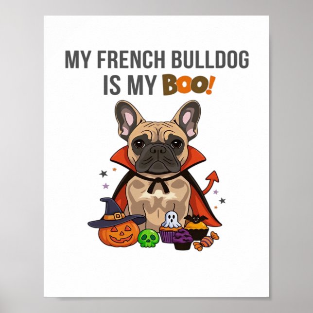 Französischer Bulldog Halloween Kostüm Mein Franzö Poster (Vorne)