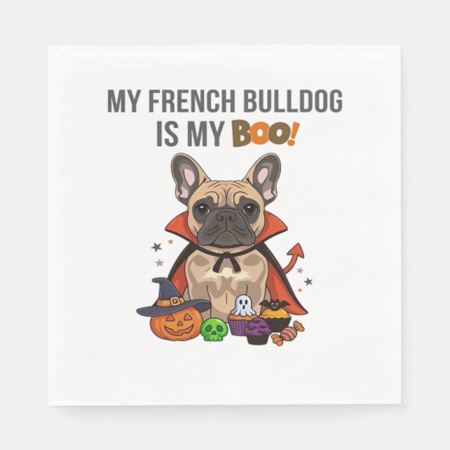 Französischer Bulldog Halloween Kostüm Mein Franzö Serviette (Vorderseite)