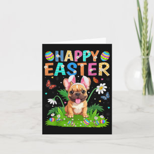 Französischer Bulldog Happy Easter Egg Hunt Bunny Karte