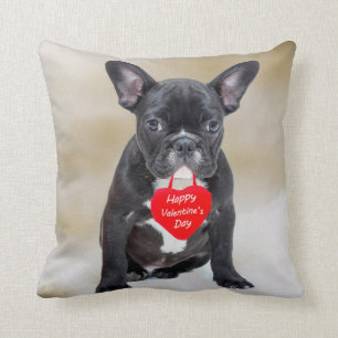 Französischer Bulldog Happy Valentine's Day Pillow Kissen