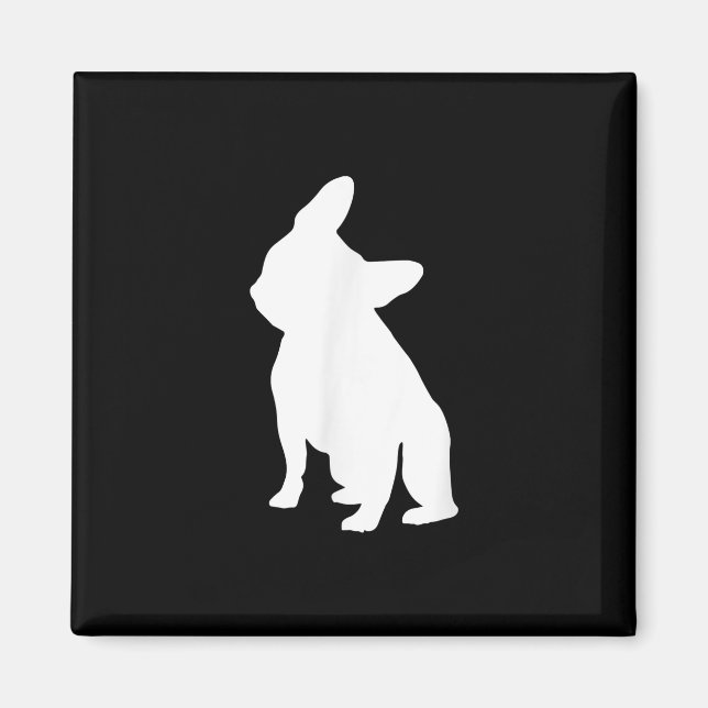 Französischer Bulldog Head Tilt Apparel, französis Magnet (Vorne)