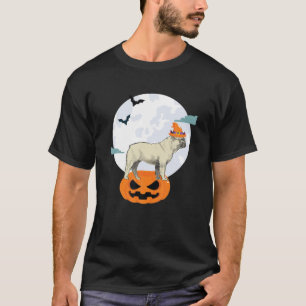 Französischer Bulldog Hexe Moon Halloween Pumpkin  T-Shirt