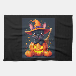 Französischer Bulldog Hexenkürbis Halloween Mens W Geschirrtuch