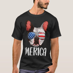 Französischer Bulldog-Hund 4. Juli Amerikanische F T-Shirt
