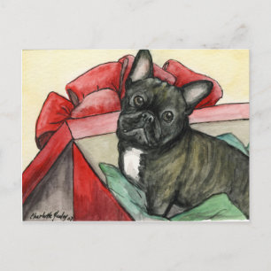 Französischer Bulldog Hund Art Postkarte