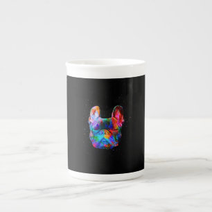 Französischer Bulldog Hund Geometric Color Splash Prozellantasse