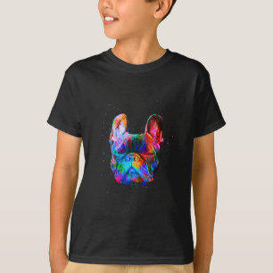 Französischer Bulldog Hund Geometric Color Splash T-Shirt