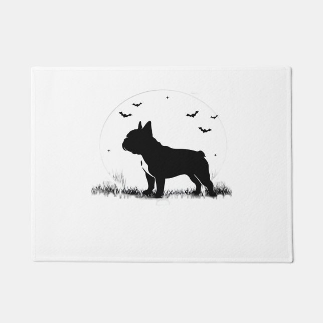 Französischer Bulldog-Hund - Halloween-Silhouette  Fußmatte (Vorderseite)