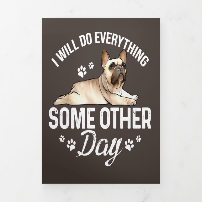 Französischer Bulldog Hund Lover Pet Geschenke Fra Dreifach Gefaltete Ankündigung (Cover)